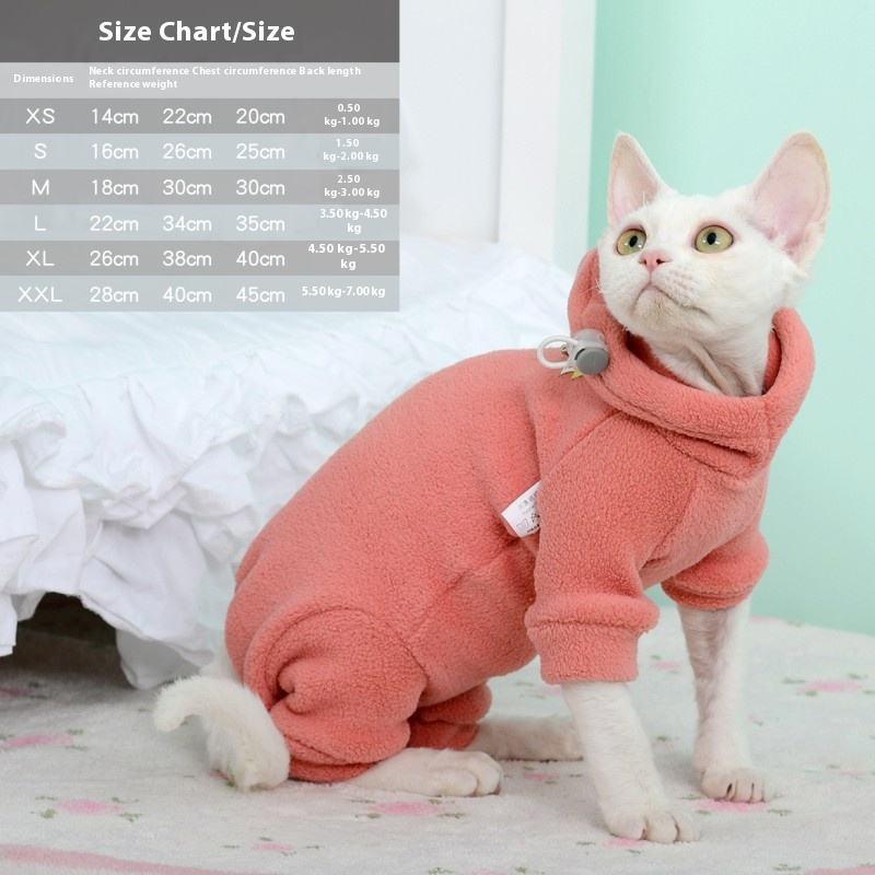 Moorspet Dewen Fall Winter Cat Coat Sterilization Hairless Four Legs Belly Protection Dog Apparel Accessory